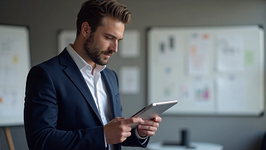 Mobile app interface design mockup showing clean navigation and intuitive layout on tablet screen