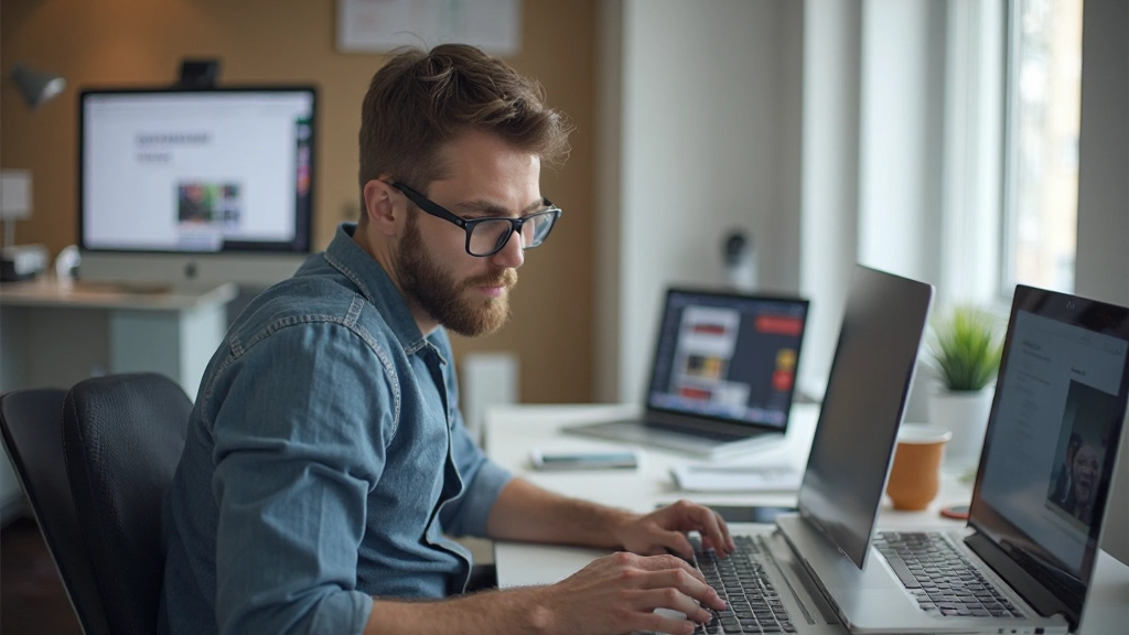 Developer test webtoegankelijkheid met schermlezersoftware op laptop