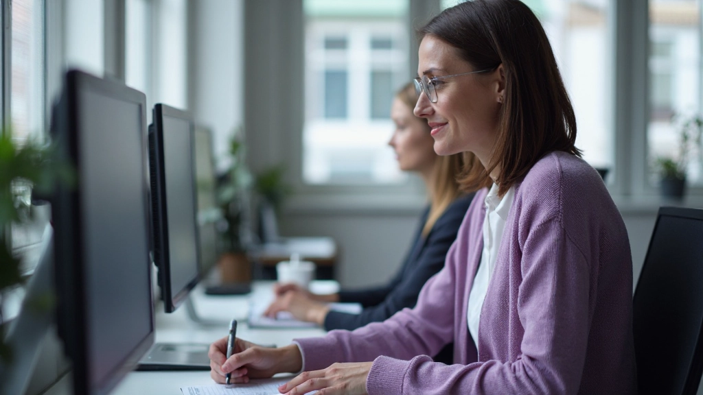 Persoon test website usability op computer met focus op gebruikerinteractie en responspatronen